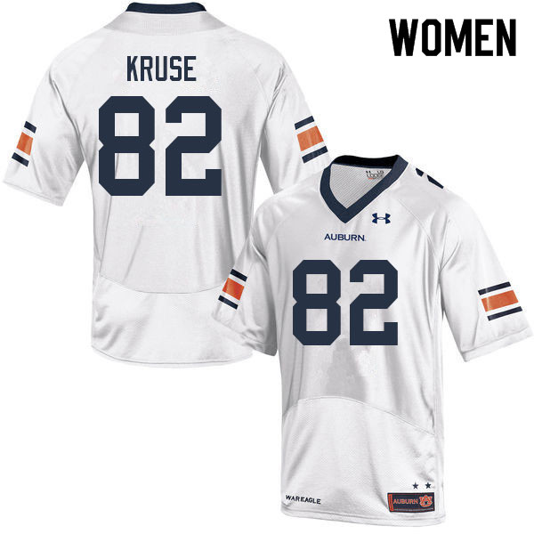 Auburn Tigers Women's Jake Kruse #82 White Under Armour Stitched College 2022 NCAA Authentic Football Jersey XKA2874BH